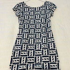 Magi Gold Dress - Navy Cape Cod print